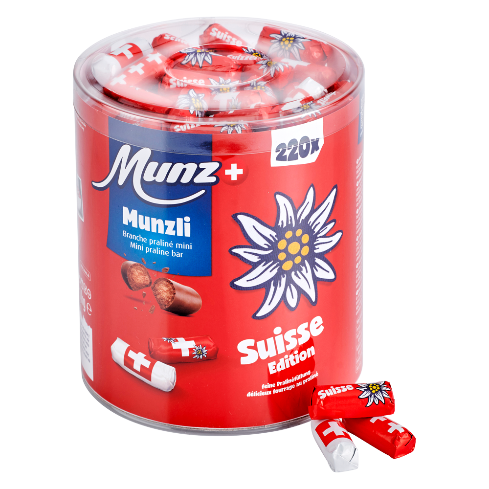 Munz Klarsicht-Dose XL Munzli Milch Suisse